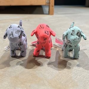 vs pink mini dog plushies three in one